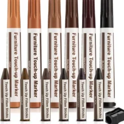 12-Pack Möbelpennor och Vaxkritor | Repareringskit för Möbler, Vax för Träytor