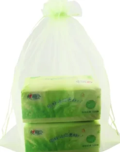 20-pack med 15*20 cm organzapåsar med dragsko och presenter till smycken, växtskyddspåsar