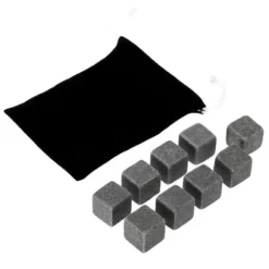 9-pack Naturliga Whiskystenar – Isbitar av Sten Grå