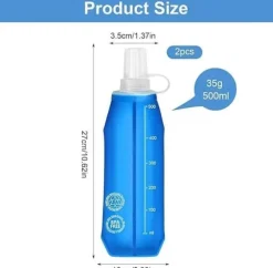 2-Pack ,OBOSOE SOFT FLASK 500 ML, mjuk vattenflaska för vätskeväst