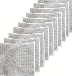 10-pack repfria disktrasor av ståltråd för diskning av disk, handfat och spishäll, lätta att skölja av och slitstarka