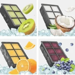 2-Pack Stapelbara Silikonformar för Isbollar och Kuber XXL Stora Isbitar