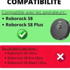 Pack tillbehör för Roborock S8/Roborock S8 Plus - Filter/Mopp/Sidoborste/Utdragbar borste Phonillico®