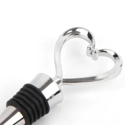 3-Pack Vinkork med Hjärta i Metall – Vinpropp Vinförslutare Silver