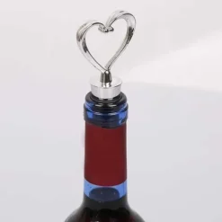 3-Pack Vinkork med Hjärta i Metall – Vinpropp Vinförslutare Silver