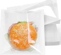 Papperspåsar för mat, frukostmackor, slitstarka, 100 st, 18x19 cm