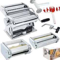 Pastamaskin, Justerbar Tjocklek, Hållbar Konstruktion,Silver