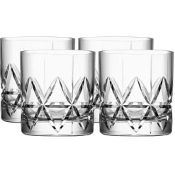 Peak Whiskyglas DOF 34cl, 4-Pack - Orrefors