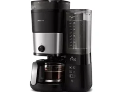 Philips All-in-1 Brew HD7888 Kaffebryggare med kvarn, Droppande kaffebryggare, 1,25 l, Kaffebönor, Inbyggd kvarn, 1000 W, Svart, Silver