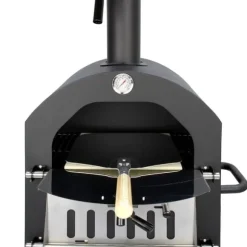 Pizzaugn med Regnskydd och 30 cm Pizzaspade Utomhusugn Stenugnsbakning Pizzasten Pizzaskärare Grillning Pizza 2 Hjul och Handtag Portabel Utomhusbruk | CDON