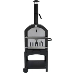 Pizzaugn med Regnskydd och 30 cm Pizzaspade Utomhusugn Stenugnsbakning Pizzasten Pizzaskärare Grillning Pizza 2 Hjul och Handtag Portabel Utomhusbruk | CDON