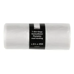 Plastpåse med handtag 6L - 250-pack för livsmedelsbruk