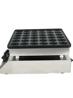 Poffertjes-/Minipannkaksmaskin - Elektrisk Bordsmodell - 36 Hål - Gjutjärn Med Nonstickbeläggning - 1 kW - Termostat 50–300 °C - För Hem & Café