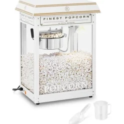 Popcornmaskin - 1500 W - 5 kg/h - vit & guld - Royal Catering