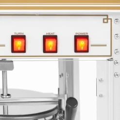 Popcornmaskin - 1500 W - 5 kg/h - vit & guld - Royal Catering