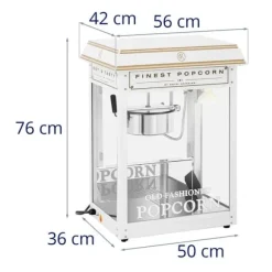 Popcornmaskin - 1500 W - 5 kg/h - vit & guld - Royal Catering