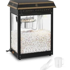 Popcornmaskin - 1500 W - 5 kg/h - svart & guld - Royal Catering