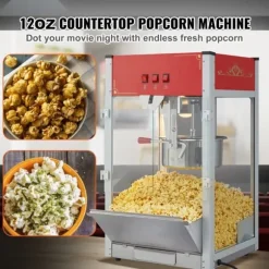 Popcornmaskin 12 Oz Bänkskiva 1440W, Hög Kapacitet, Snabb Uppvärmning, Popcorn Popper, Perfekt för Fester och Hemmakvällar