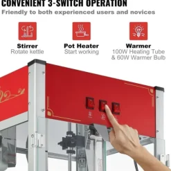 Popcornmaskin 12 Oz Bänkskiva 1440W, Hög Kapacitet, Snabb Uppvärmning, Popcorn Popper, Perfekt för Fester och Hemmakvällar