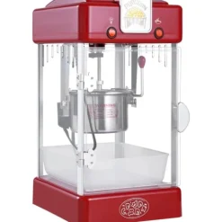 Popcornmaskin 300W 2,5 Oz, Bordsskiva, Röd, Snabb och Lätt Att Använda, Perfekt för Filmkvällar och Fester