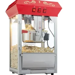 Popcornpopper 850W, röd bänkskivemodell 8 Oz, 48 koppar, snabb uppvärmning, perfekt för hemmakvällar och fest, enkel att använda