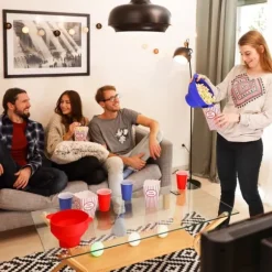 Popcornpåsar, 16x10.5x10.5 cm, Röd-Vit