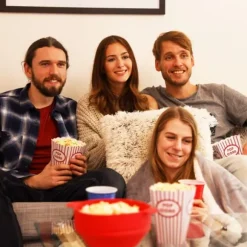 Popcornpåsar, 16x10.5x10.5 cm, Röd-Vit