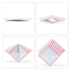 Popcornpåsar, 16x10.5x10.5 cm, Röd-Vit