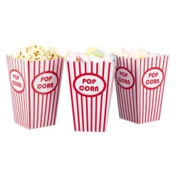 Popcornpåsar, 16x10.5x10.5 cm, Röd-Vit