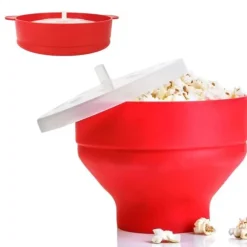Popcornskål Silikon Microskål för Popcorn – Hopfällbar