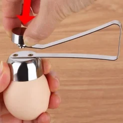 Praktisk äggskärare i rostfritt stål för kokt äggskalöppnare