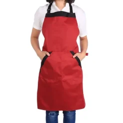Praktiskt Damförkläde Herrklänning För Hemkök Restaurang Matlagning Kock Röd