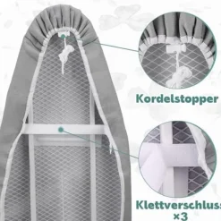 Premium strykbrädeskydd för snabb och enkel strykning, lämplig för ångstrykjärn, 41 cm x 120 cm