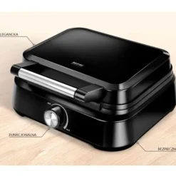 Professionell Vaffeljärn för 2 Tjocka Belgiska Vafflor, Non-stick Plåtar MPM MGO-40 1500W Svart 13965