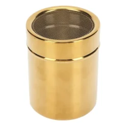 Pulverskakare i rostfritt stål, rostbeständig guld, finmaskig pulversockerskakare för kök