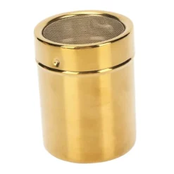 Pulverskakare i rostfritt stål, rostbeständig guld, finmaskig pulversockerskakare för kök