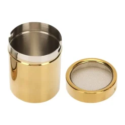 Pulverskakare i rostfritt stål, rostbeständig guld, finmaskig pulversockerskakare för kök