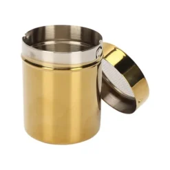 Pulverskakare i rostfritt stål, rostbeständig guld, finmaskig pulversockerskakare för kök