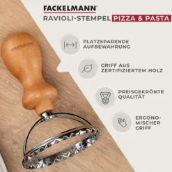 Ravioliklippare - Fackelmann - 31115 - Zinklegering - Bästa handtag i bok - Ergonomisk