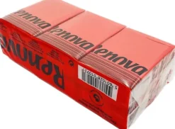 Röda premium hygienservetter i Renova-förpackningar 4-lagers 6x10 stycken