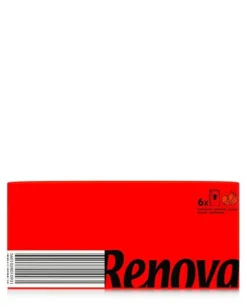 Röda premium hygienservetter i Renova-förpackningar 4-lagers 6x10 stycken