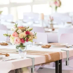 Relaxdays Bordsklämmor, set med 5, justerbara för tjocka bord, rostfritt stål, upp till 4 cm, silver.