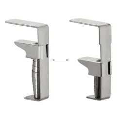 Relaxdays Bordsklämmor, set med 5, justerbara för tjocka bord, rostfritt stål, upp till 4 cm, silver.