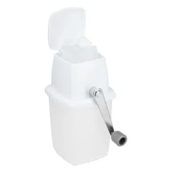 Relaxdays Ismaskin, manuell apparat, vev, tillbehör för bar, cocktails, kalla drycker, vit - grå