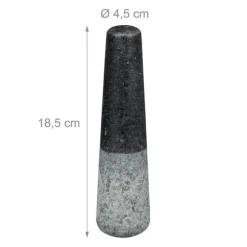 Relaxdays Mortel och Stöt, XXL, granit, kryddor och örter, 750 ml, 6,75 kg, stenmortel 12x19,5x19,5 cm, svart