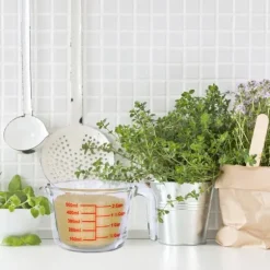 Relaxdays Mätglas, 500 ml, värmebeständig, för mikrovågsugn, graderad ml, oz, amerikanska koppar, transparent