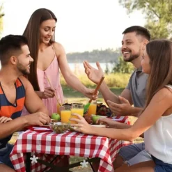 Relaxdays 8-pack tyngder för bordsdukar, pom poms för inomhus- och utomhusbruk, rostfritt stål, blommor, silverfärgade