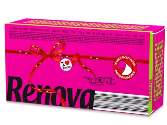 Renova rosa avtagbara näsdukar 80 st