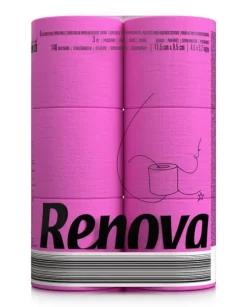 Renova Rosa Doftande Toalettpapper 16,1 m 3-lagers 140 ark 6 rullar