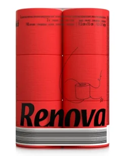 Renova Rött Doftande Toalettpapper 16,1 m 3-lagers 140 Ark 6 Rullar